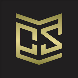 cs logo emblem monogram with shield style design vector image
