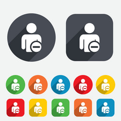 Delete User Icon - Remove Friend vector image