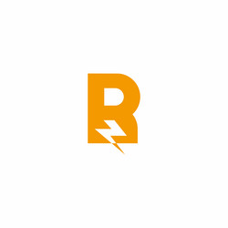 Letter r thunder shape logo Royalty Free Vector Image