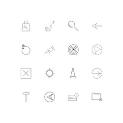 Maps and navigation simple linear icons set vector