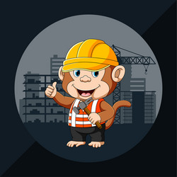 monkey architect is building tower vector image