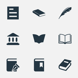 set of simple reading icons vector image
