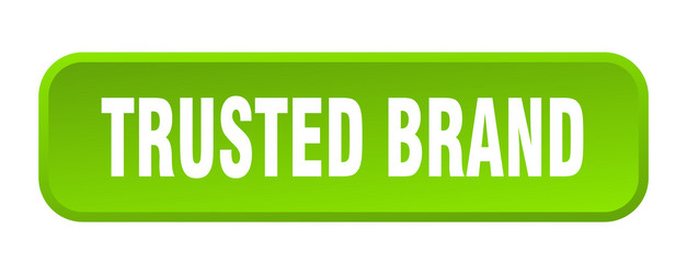 trusted brand button square 3d push vector image