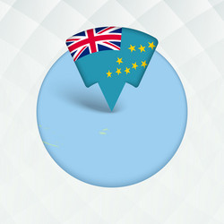 tuvalu map highlighted with flag marker vector image