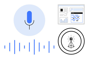 voice recognition technology with sound waves vector image