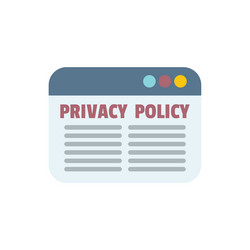 web page showing privacy policy for website or app vector image