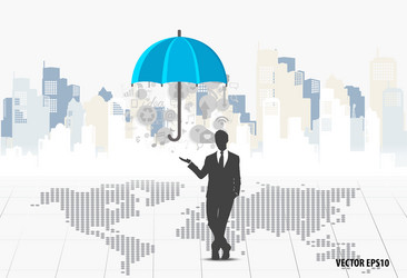 Business concept with businessman and cloud vector