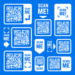 scan me qr code sticker with text online payment vector image