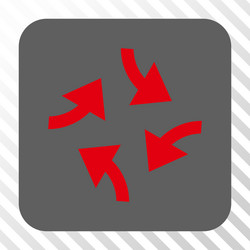 swirl arrows rounded square button vector image