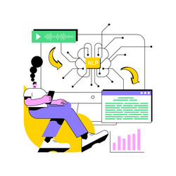 text data analysis with nlp abstract concept vector image