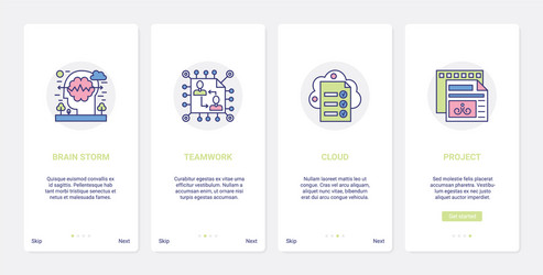 brainstorm teamwork creative process ux ui vector image