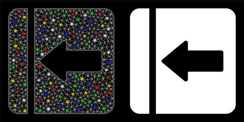 bright mesh 2d hide menu left icon with flare vector image