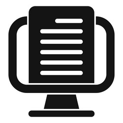 computer monitor showing electronic document icon vector image
