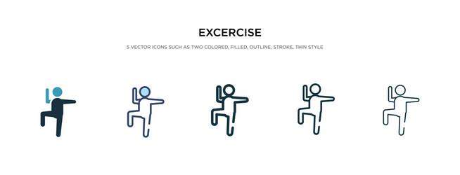 Exercise icon in different style two colored vector