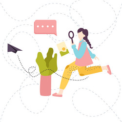 girls searching document or image using keywords vector image