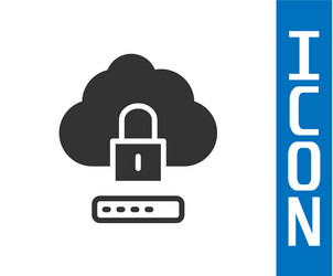 grey cloud computing lock icon isolated on white vector image
