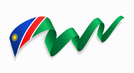 namibian flag wavy abstract background vector image