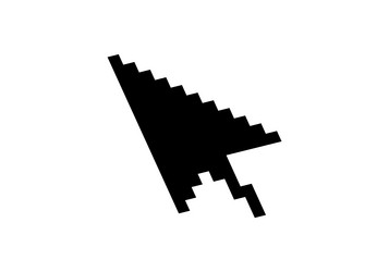 pixelated arrow pointing right in bold black vector image