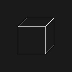 retrofuturistic cube digital cyber retro design vector image