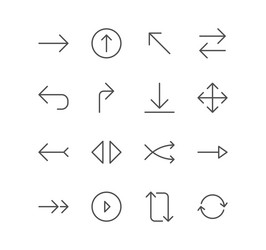 set of arrow and navigation icons vector