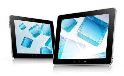 tablet computer set abstract background vector