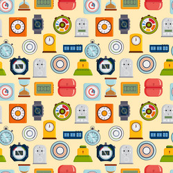 timer clocks seamless pattern vector image