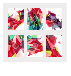 Abstract colorful user interface template set vector