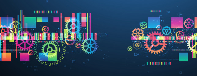 abstract technological background with colored vector image