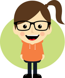 geek cartoon nerd character vector image