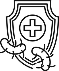 immunization shield icon outline style vector