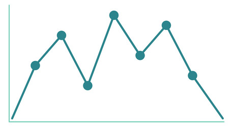 line chart icon data graph business diagram vector image