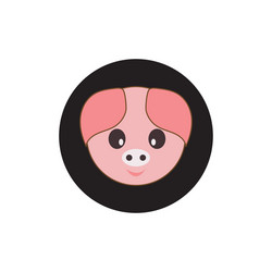 Pig linear logo icon silhouette Royalty Free Vector Image