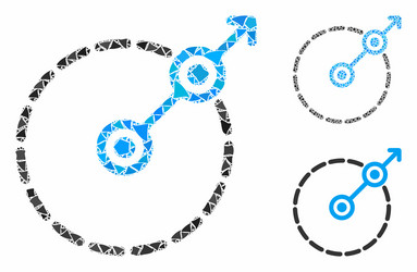 round area exit mosaic icon bumpy parts vector image