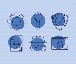 Six security icons vector