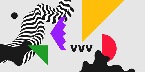 a composition with geometric and amorphous shapes vector image