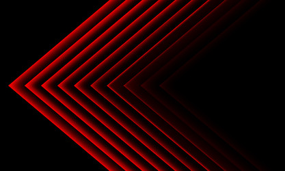 Abstract red light arrow direction on black vector