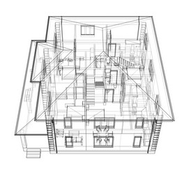 abstract sketch a house vector