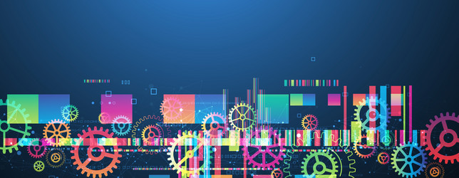 abstract technological background with colored vector image