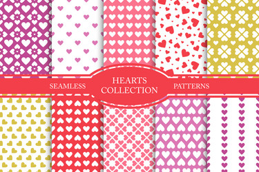 collection of colorful seamless geometric patterns vector image