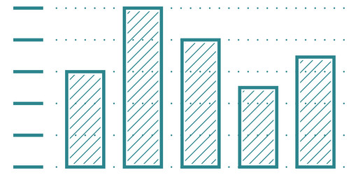 column chart icon data statistic diagram vector image