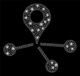 flare mesh carcass map marker network with vector image