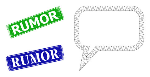 grunge rumor seals and triangular mesh blog vector image