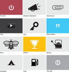Icon Set of Various Symbols vector image