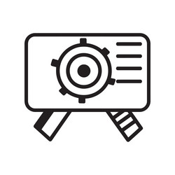 isolated machine gear display unit icon in bold vector image