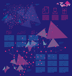 Lines and red circles in techno space leaflet vector