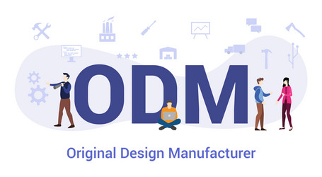 Odm original design manufacturer concept with big vector