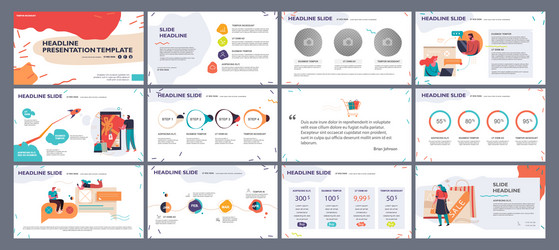 Presentation Slides with Infographics vector image