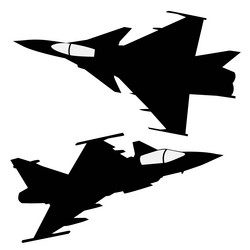 Saab Jet Fighter Silhouette Vector Image