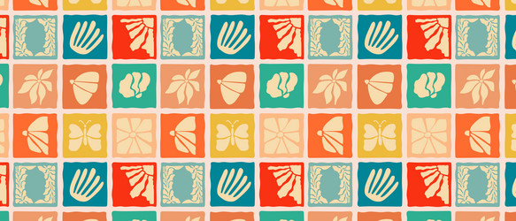 seamless geometric retro pattern in patchwork vector image