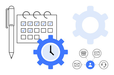 task management tools with calendar checklist vector image